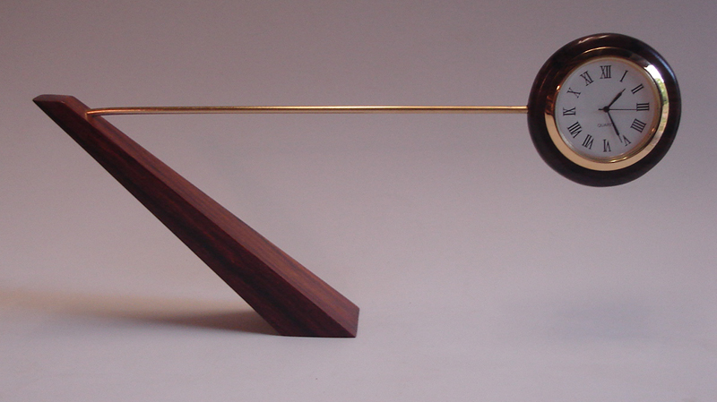 Large Balance Clock - Cocobolo - 2" diameter quartz mechanism.